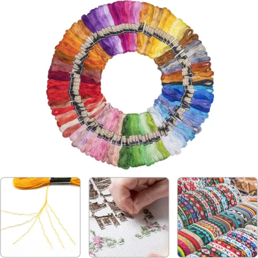 Noa Home Deco Kit de Broderie pour Débutants et Adultes, Kit de Point de Croix avec 5 Cercles à Broder 100 Couleurs Fils de Couleurs, Aiguilles et Instructions, Set de Bricolage Loisirs Créatifs