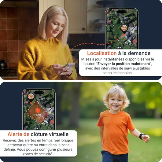 PAJ Smartwatch GPS 4G avec Bouton SOS, pour Enfants et Seniors - Messages vocaux - Mode silencieux - Fonction demande d'appel - Résistant à l'eau - Abonnement requis Montre connectée - Noir