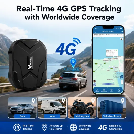 Traceur GPS Voiture Winnes 4G TK905B Tracker GPS Suivi en Temps réel Traqueur Antivol Batterie 10000mah Magnétique étanche Localisateur Suivi Véhicule Moto Valise par SMS/APP/PC APP sans Abonnement
